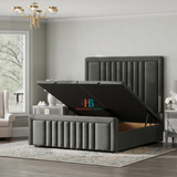 Ealing Ottoman Divan Bed in grey plush