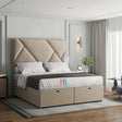 Divan Drawer Storage Bed Set in cream plush velvet