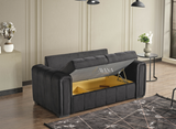 Amani 3 Seater Sofa Bed + 2 Seater Storage Sofa 3+2 Black