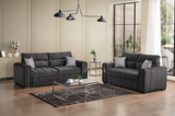 Amani 3 Seater Sofa Bed + 2 Seater Storage Sofa 3+2 Black