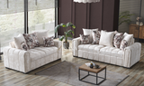 Kaira 3 Seater Sofa Bed + 2 Seater Storage Sofa 3+2 Cream