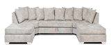 U Shape Sofa - Chrome or gold feet options