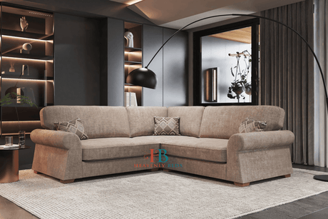Luxury Corner Sofa With Fullback in Cedar Monaco
