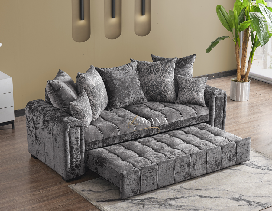 Miyaki 3 Seater Sofa Bed + 2 Seater Storage Sofa 3+2 Grey