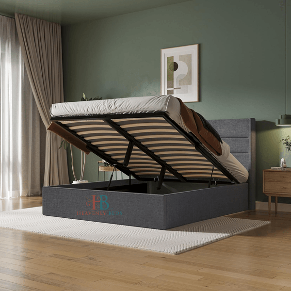 Bed frame with underbed storage - 54" high headboard