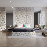 Luxury Wall Panel with mirrors - Cream Plush 