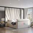 Luxury Wall Panels + Storage TV Bed + Kingsize Cream