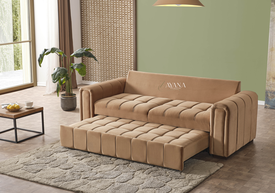 Yalina 3 Seater Sofa Bed + 2 Seater Storage Sofa 3+2 Mink