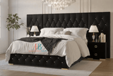 6ft Superking bed with oversize black headboard