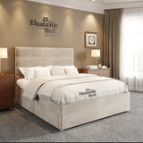Divan Bed With Drawer Storage - Super King Size Bed in CreamPlushVelvet