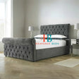Nina Upholstered Spanish Scroll Sleigh Bed Frame