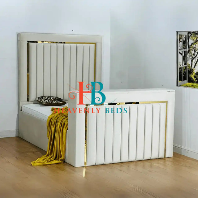 Rome Luxury TV Bed Available With Gold or Chrome Finish - Heavenlybeds
