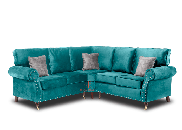 Valencia Teal Fabric Corner Sofa