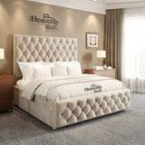 Divan Bed With Drawer Storage - Cream Plush Velvet