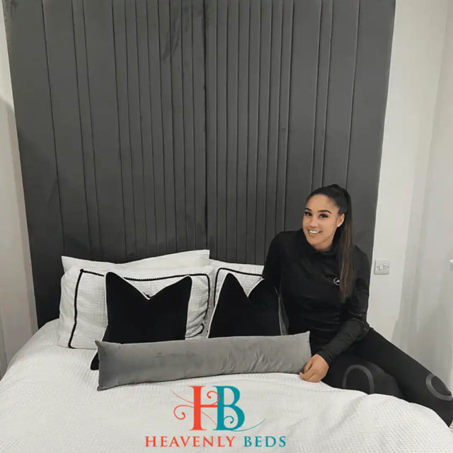 Gabs Georgee Tall Panel Pleated Bed Frame -  85" high headboard