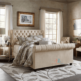 Lily Sleigh Upholstered Bed Frame - Heavenlybeds